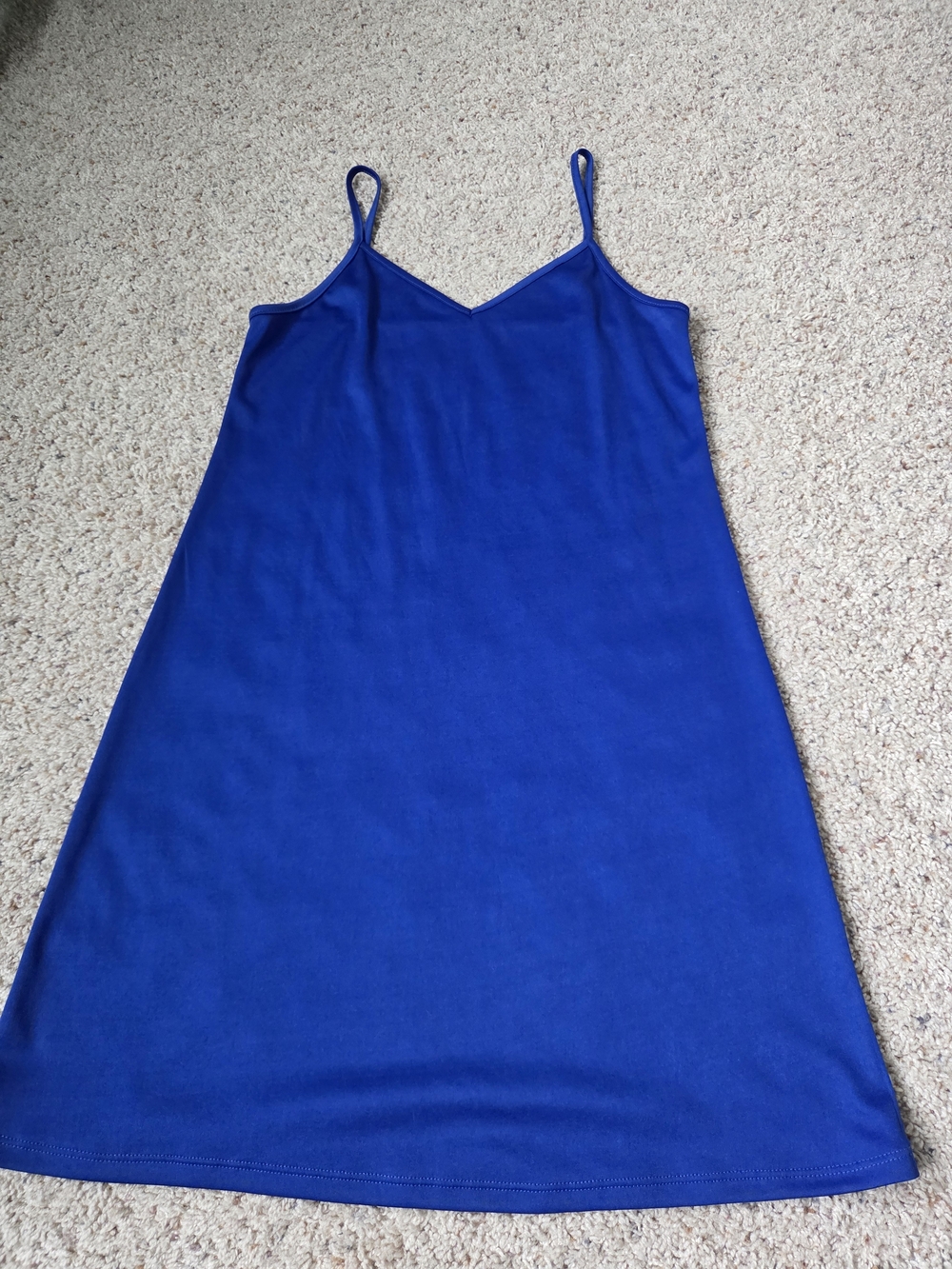 Blue Slip Dress with Spaghetti Straps